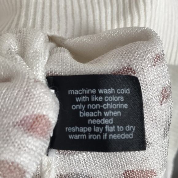 Lane Bryant Long Sleeve Knit Tunic Top White Ivory Sheer Mesh Arch Pattern 18/20 - Picture 10 of 11